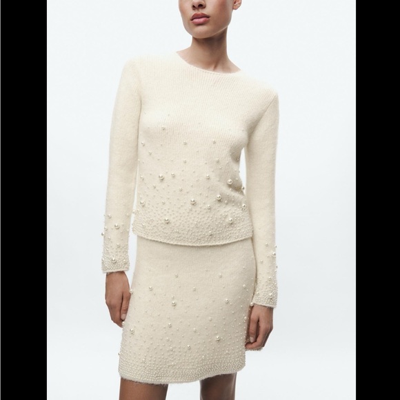 PEARL KNIT MINI SKIRT - Picture 5 of 8